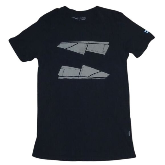 TOMS Black Alpargata Crewneck T-shirts - Picture 1 of 5